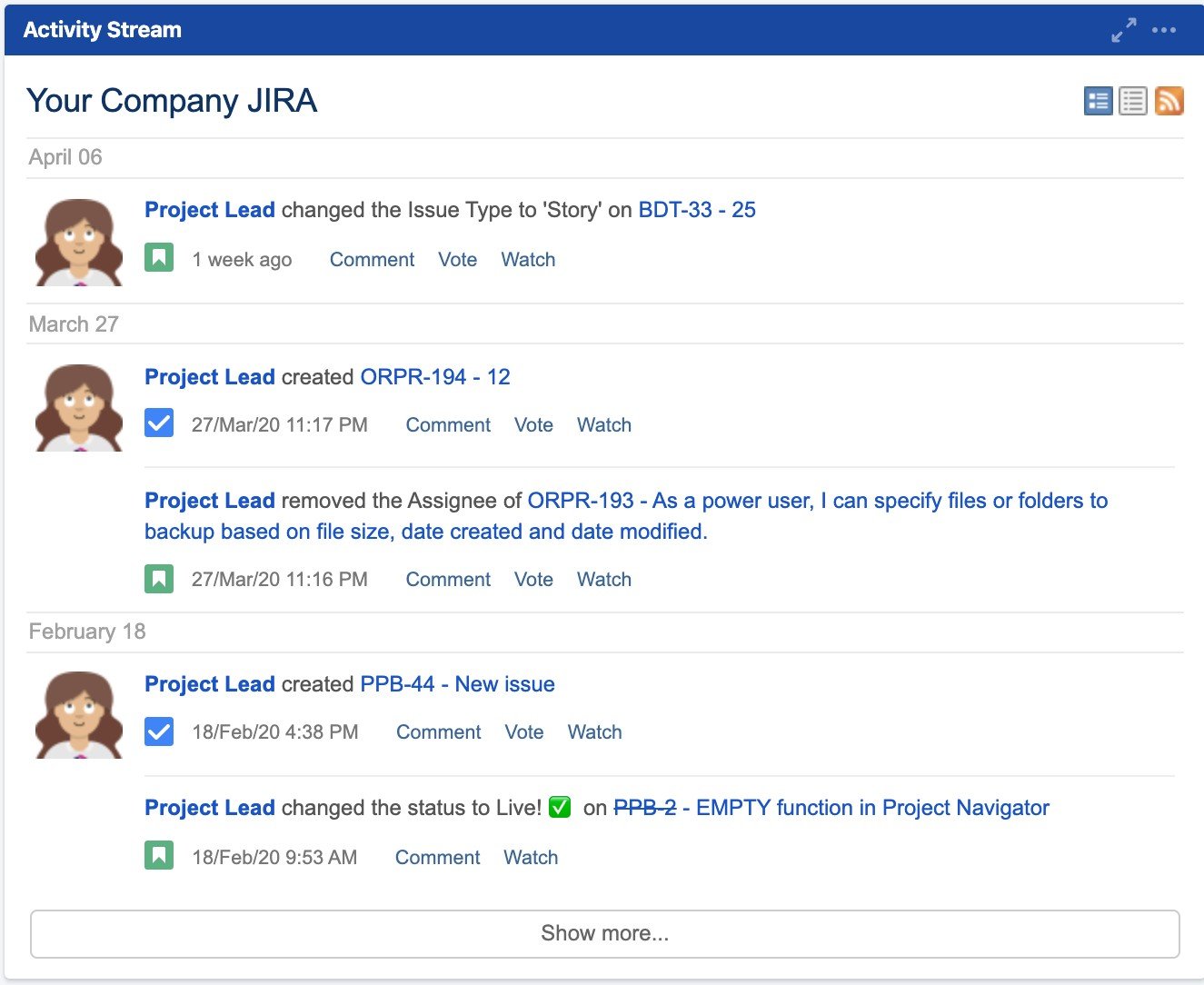 Using Jira Dashboards to track multiple projects